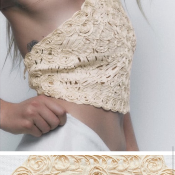 NWT ZARA TIED CROP TOP - Picture 3 of 4